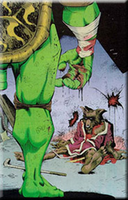 The death of Splinter (possibly seen in reality in Vol. 3, #16)